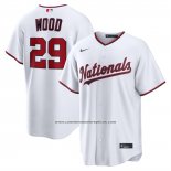 Camiseta Beisbol Hombre Washington Nationals James Wood Primera Replica Blanco