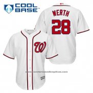 Camiseta Beisbol Hombre Washington Nationals Jayson Werth 28 Blanco Primera Cool Base