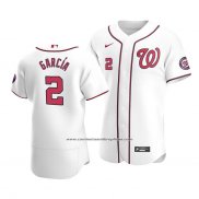 Camiseta Beisbol Hombre Washington Nationals Luis Garcia Autentico Primera Blanco