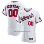 Camiseta Beisbol Hombre Washington Nationals Personalizada Autentico Blanco