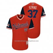 Camiseta Beisbol Hombre Washington Nationals Stephen Strasburg 2018 LLWS Players Weekend Stras Rojo