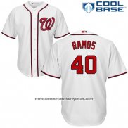 Camiseta Beisbol Hombre Washington Nationals Wilson Ramos Blanco Autentico Collection Cool Base