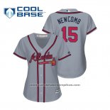 Camiseta Beisbol Mujer Atlanta Braves Sean Newcomb Cool Base Road 2019 Gris