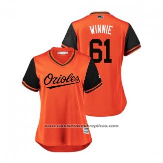 Camiseta Beisbol Mujer Baltimore Orioles Austin Wynns 2018 LLWS Players Weekend Winnie Orange