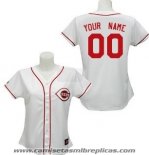 Camiseta Beisbol Mujer Cincinnati Reds Personalizada Primera Blanco