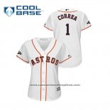 Camiseta Beisbol Mujer Houston Astros Carlos Correa 2019 Postemporada Cool Base Blanco