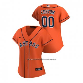 Camiseta Beisbol Mujer Houston Astros Personalizada 2020 Replica Alterno Naranja