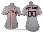 Camiseta Beisbol Mujer Houston Astros Personalizada Gris