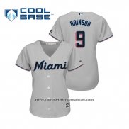 Camiseta Beisbol Mujer Miami Marlins Lewis Brinson Cool Base Road 2019 Gris