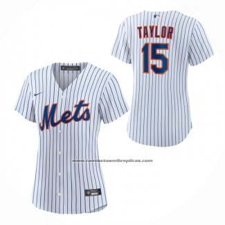 Camiseta Beisbol Mujer New York Mets Tyrone Taylor Primera Replica Blanco