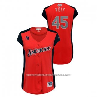 Camiseta Beisbol Mujer New York New York Yankees 2019 All Star Workout American League Luke Voit Rojo