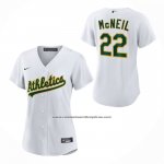 Camiseta Beisbol Mujer Oakland Athletics Jeff Mcneil Primera Replica Blanco