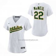 Camiseta Beisbol Mujer Oakland Athletics Jeff Mcneil Primera Replica Blanco