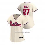 Camiseta Beisbol Mujer Philadelphia Phillies Aaron Nola 2020 Replica Alterno Crema