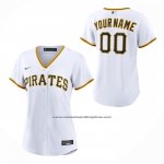 Camiseta Beisbol Mujer Pittsburgh Pirates Primera Replica Personalizada Blanco
