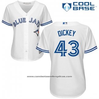 Camiseta Beisbol Mujer Toronto Blue Jays Ra Dickey Cool Base Blanco