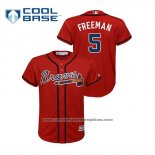 Camiseta Beisbol Nino Atlanta Braves Freddie Freeman Cool Base Alterno Rojo
