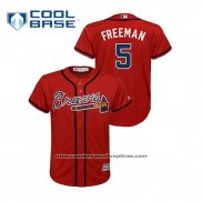 Camiseta Beisbol Nino Atlanta Braves Freddie Freeman Cool Base Alterno Rojo