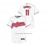 Camiseta Beisbol Nino Cleveland Indians Jose Ramirez Replica Primera Blanco
