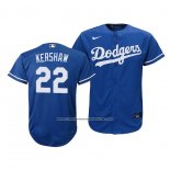 Camiseta Beisbol Nino Los Angeles Dodgers Clayton Kershaw Replica Alterno 2020 Azul