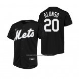 Camiseta Beisbol Nino New York Mets Pete Alonso Replica Negro