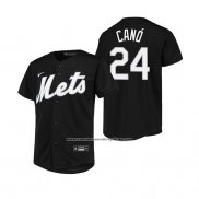 Camiseta Beisbol Nino New York Mets Robinson Cano Replica Negro