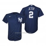 Camiseta Beisbol Nino New York Yankees Derek Jeter Replica Alterno Azul