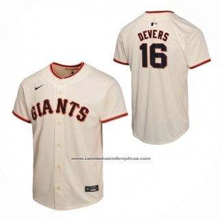 Camiseta Beisbol Nino San Francisco Giants Rafael Devers Primera Game Crema