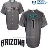 Camiseta Beisbol Hombre Arizona Diamondbacks 1 Michael Bourn Cool Base Gris