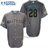 Camiseta Beisbol Hombre Arizona Diamondbacks 2017 Postemporada 28 Jd Martinez Gris Cool Base