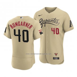 Camiseta Beisbol Hombre Arizona Diamondbacks Madison Bumgarner 2021 City Connect Autentico Oro