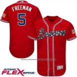 Camiseta Beisbol Hombre Atlanta Braves 5 Frojodie Freeman Rojo Flex Base Autentico Collection