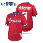 Camiseta Beisbol Hombre Atlanta Braves Dale Murphy Cooperstown Collezione Mesh Batting Practice Rojo