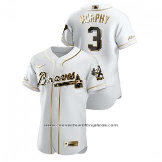 Camiseta Beisbol Hombre Atlanta Braves Dale Murphy Golden Edition Autentico Blanco