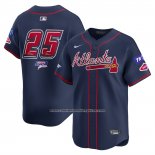 Camiseta Beisbol Hombre Atlanta Braves Numero 25 2025 MLB Speedway Classic Alterno Limited Azul
