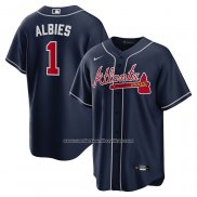 Camiseta Beisbol Hombre Atlanta Braves Ozzie Albies Alterno Replica Azul