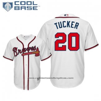 Camiseta Beisbol Hombre Atlanta Braves Preston Tucker Cool Base Primera Blanco