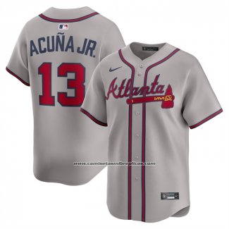 Camiseta Beisbol Hombre Atlanta Braves Ronald Acuna Jr Segunda Limited Gris