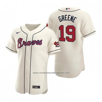 Camiseta Beisbol Hombre Atlanta Braves Shane Greene Autentico 2020 Alterno Crema