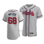 Camiseta Beisbol Hombre Atlanta Braves Tyler Matzek Autentico Road Gris