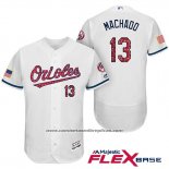 Camiseta Beisbol Hombre Baltimore Orioles 2017 Estrellas Y Rayas 13 Manny Machado Blanco Flex Base