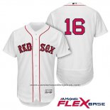 Camiseta Beisbol Hombre Boston Red Sox 16 Andrew Benintendi Blanco Primera Autentico Flex Base