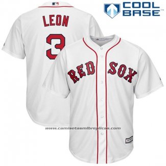 Camiseta Beisbol Hombre Boston Red Sox 3 Sandy Leon Blanco Cool Base