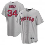 Camiseta Beisbol Hombre Boston Red Sox David Ortiz Road Replica Gris