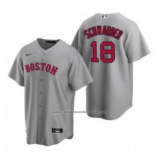 Camiseta Beisbol Hombre Boston Red Sox Kyle Schwarber Replica Road Gris