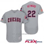 Camiseta Beisbol Hombre Chicago Cubs 2017 Estrellas y Rayas Cubs 22 Jason Heyward Gris Flex Base