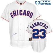 Camiseta Beisbol Hombre Chicago Cubs 23 Ryne Sandberg Blanco Cooperstown Cool Base Vintage