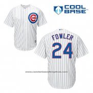 Camiseta Beisbol Hombre Chicago Cubs 24 Dexter Fowler Blanco Primera Cool Base