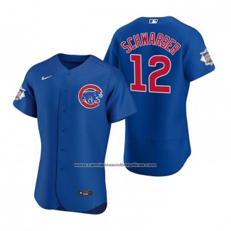 Camiseta Beisbol Hombre Chicago Cubs Kyle Schwarber Autentico 2020 Alterno Azul