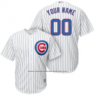 Camiseta Beisbol Hombre Chicago Cubs Personalizada Blanco